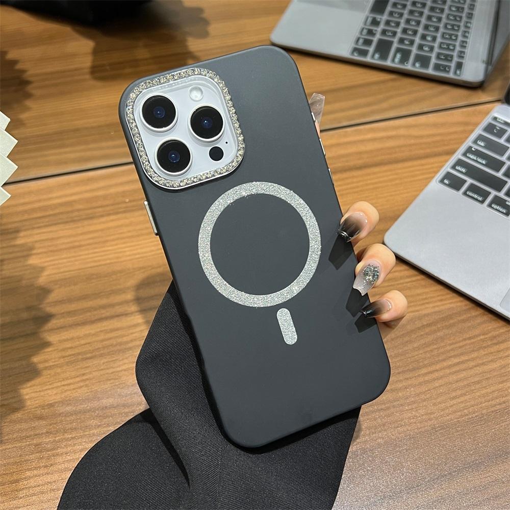 Magnetic Phone Case for iPhone 11 12 14 16 Pro 16 15 14 13 12 Pro Max 13 14 15 16 High Quality Sparkling Shockproof Shell