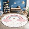 Tappeto Rotondo Pastello a Pois Arcobaleno Curvo Tappetino per Pavimento Asilo Nido Camera da Letto Angolo Gioco e Lettura Bambini Decorazione Interna Tappeto Circolare