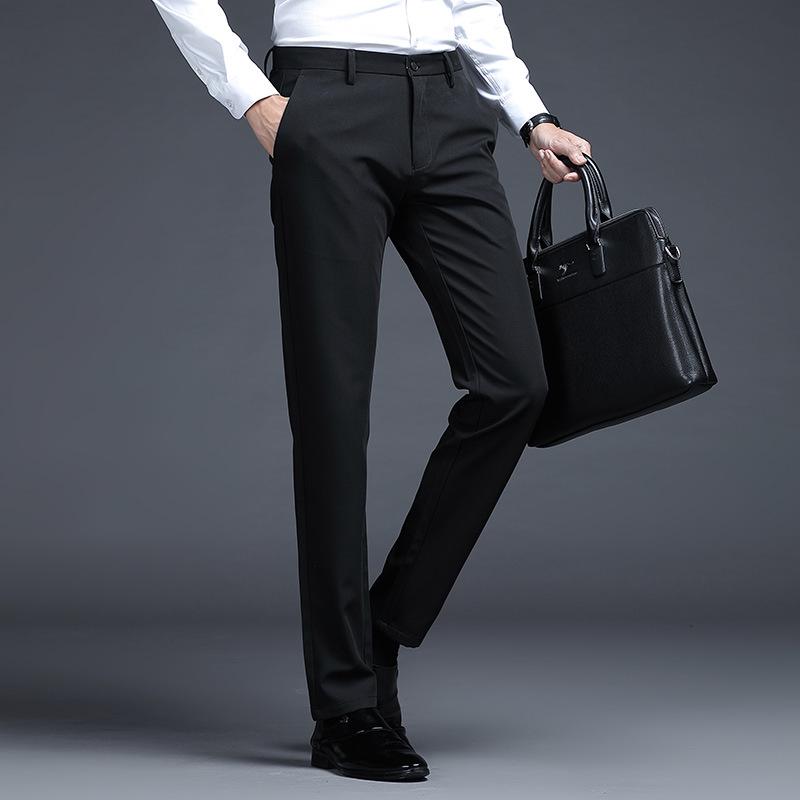 Men's Straight-Leg Casual Business Dress Pants - Breathable and High-Quality