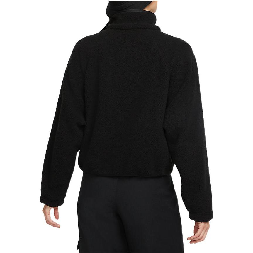 Nike Jachetă Scurtă Solidă cu Guler Înalt Călduroasă din Fleece cu Logo Imprimat Jachete Femei Negru DO7761-010