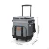 Insulated Lunch Chilled Bag Zippered Trolley Reflective Stripe Portable Ice Chest Black