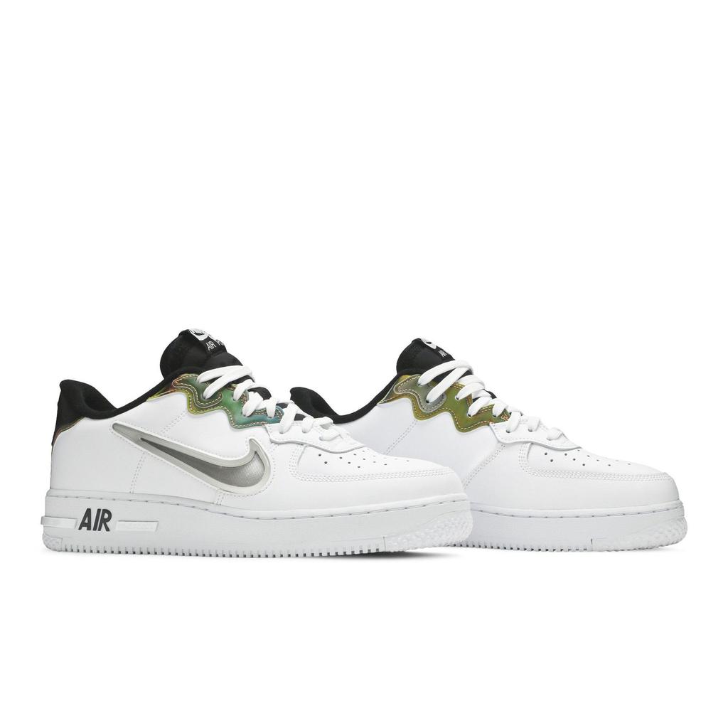 Nike Air Force 1 React 'White Iridescent' (Unisex) White / Glow / Black / Multi-Color Skate Shoes CN9838 100
