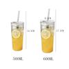 Large Capacity Straw Cup Transparent Cold Drink Cup Creative Glass Cup  Juice Beer