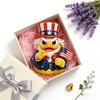 Patriotic Duck Figurine Funny Uncle Duck Statue with American Flag And Top Hat Collectible 4th of July Decoration for Independence Day Home Decor