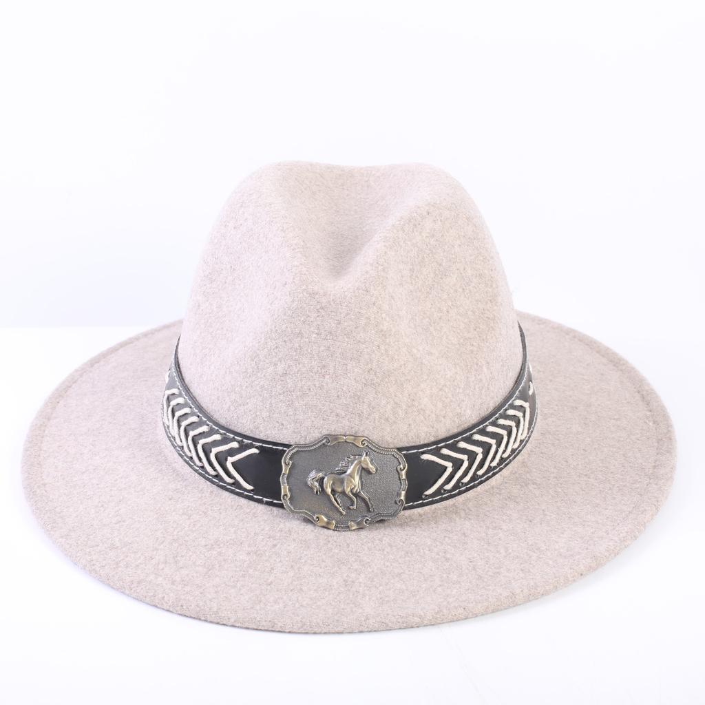 Popular European and American high-end wool top hat, men's and women's fashion versatile elegant top hat jazz hat