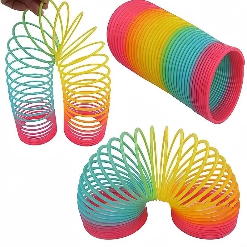 Rainbow Circle Fun Folding Toy Material Spring Coil Children'S Creative Magic Party Party Funny Tool Colorful Elastic Pen Holder