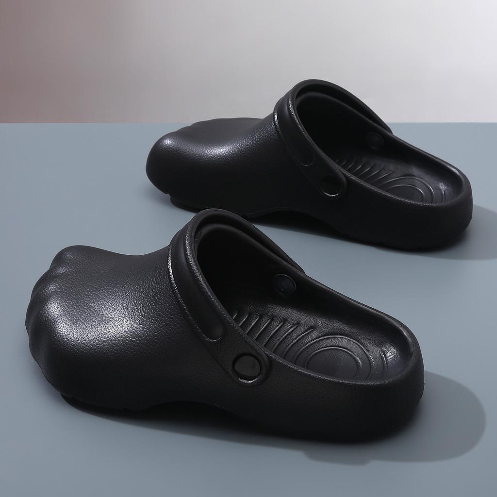 Non-slip Kitchen Shoes Men's Summer New Large Size 47EVA Casual Bag Head Shoes Ugly Cute Five-toed Half-support Sandals