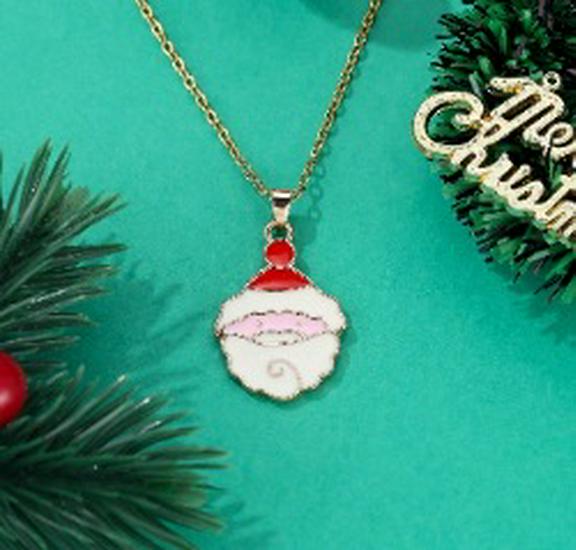 Cross-border Christmas Wish Tree Snowman Reindeer Bells Necklace