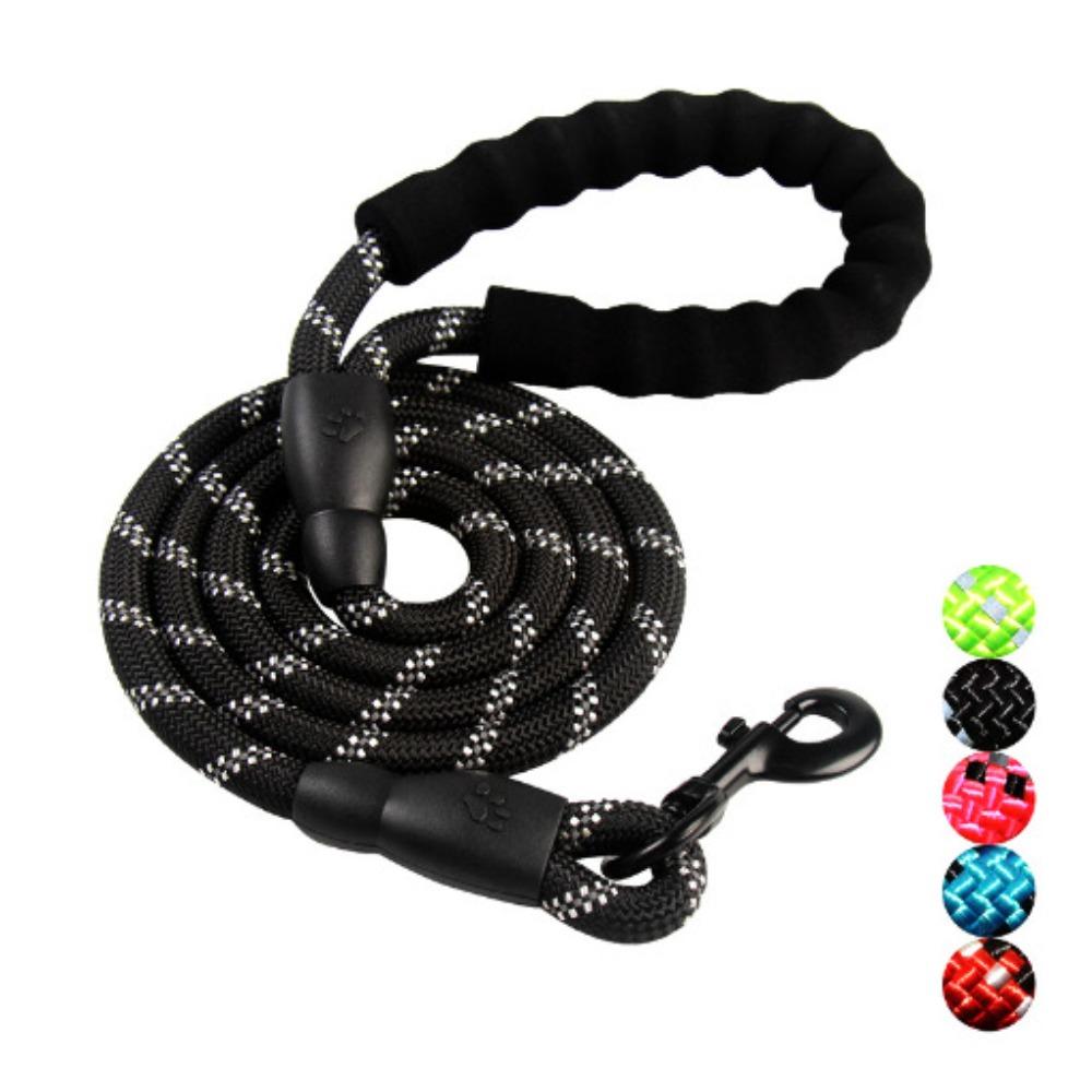 Pet dog leash set Reflective nylon round rope Adjustable dog leash