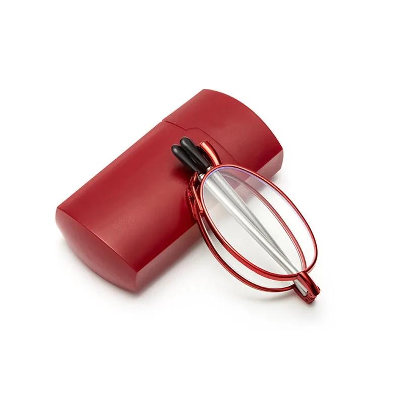 New Metal Folding Reading Glasses Telescopic Mirror Legs Presbyopia Glasses Portable Anti Blue Light Women Men Eyeglasses