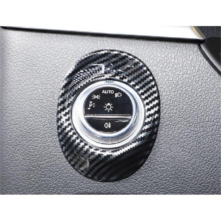For Benz EQE EQS 2022-2023 ABS Carbon Fiber Headlight Switch Control Frame Trim