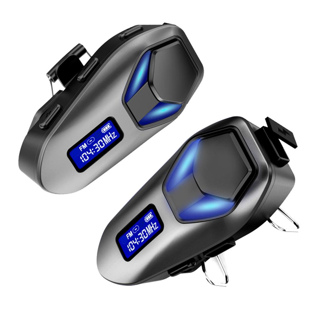 Helmet BT Headset with FM Radio Support Two Way Intercom RGB Lights IP65 Rainproof for Motorcycle Bike