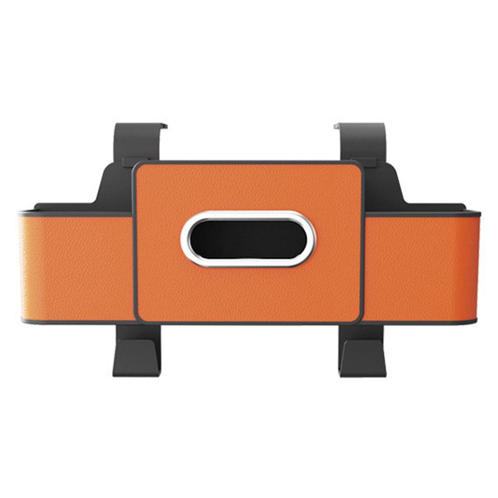 Car Seat Back Multi-Function Storage Organizer Leather+ABS Tissue Box Cup Holder with Hooks A