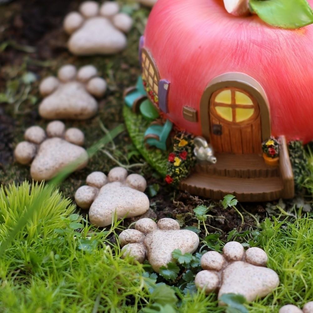 20pcs Landscaping Flowerpot Decoration Resin Cat Claw Ornaments Cat Paw Stepping Stones  Pathways