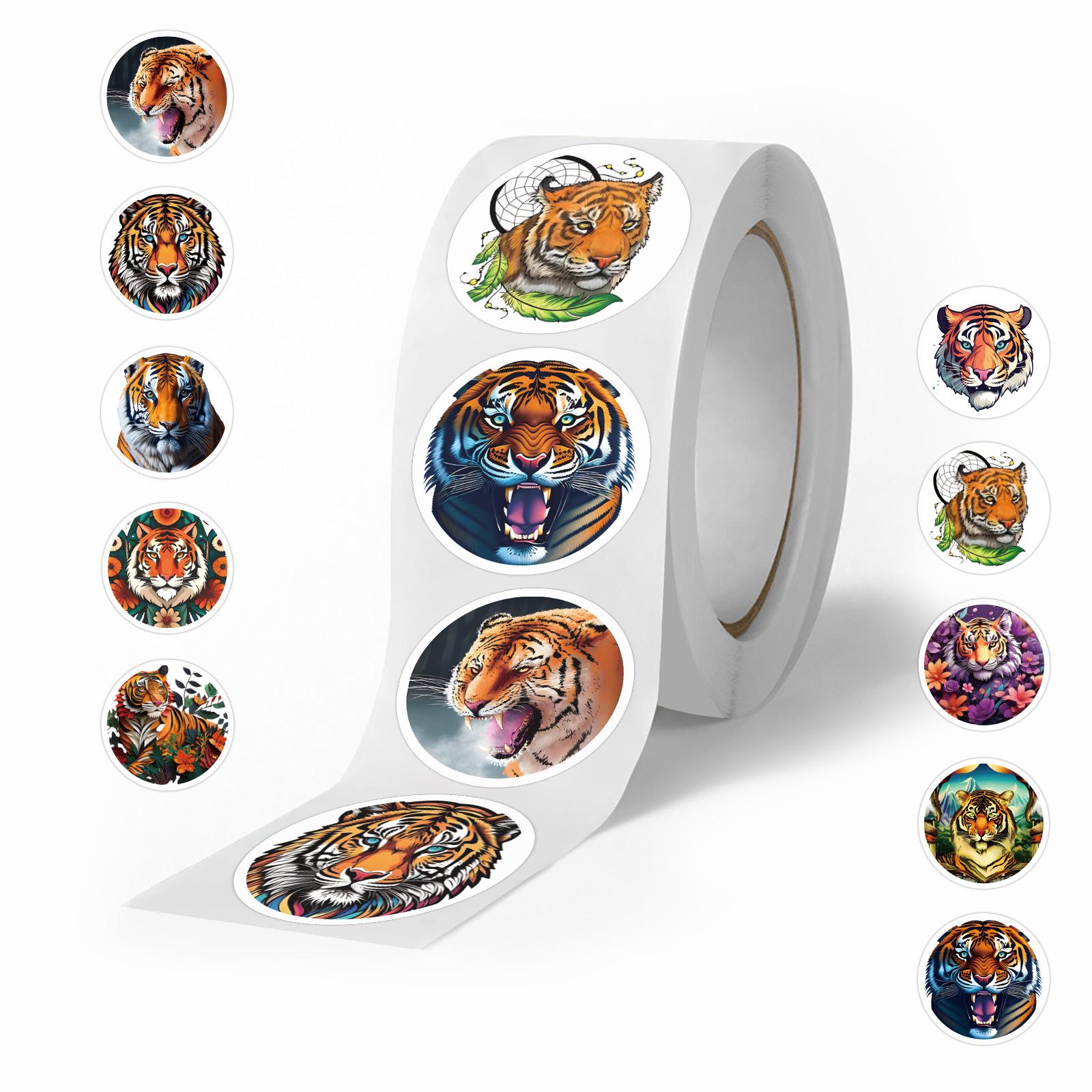 

Tiger Animal 500-Piece Sticker Roll for Kids – Perfect for DIY Projects, Suitcases, Scooters, Water Cups, and Planners