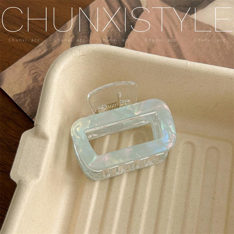 Dazzling Medium Mermaid Shell Square Hair Clip for Updos