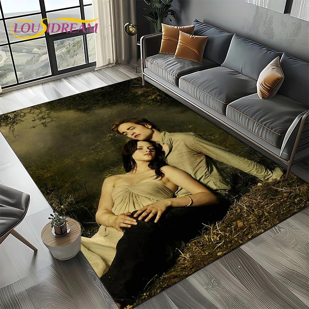 Twilight Saga Serie Edward Bella Film Teppich für Wohnzimmer Schlafzimmer Zuhause Sofa Dekoration, Kinder Teppich Rutschfeste Bodenmatte