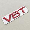 3D Metal Logo V6T V8T Letters Sticker Car Fender Side Badge Emblem For Hot A6 A7 A8 S4 S5 S6 SQ5 S RS Auto Styling Accessories