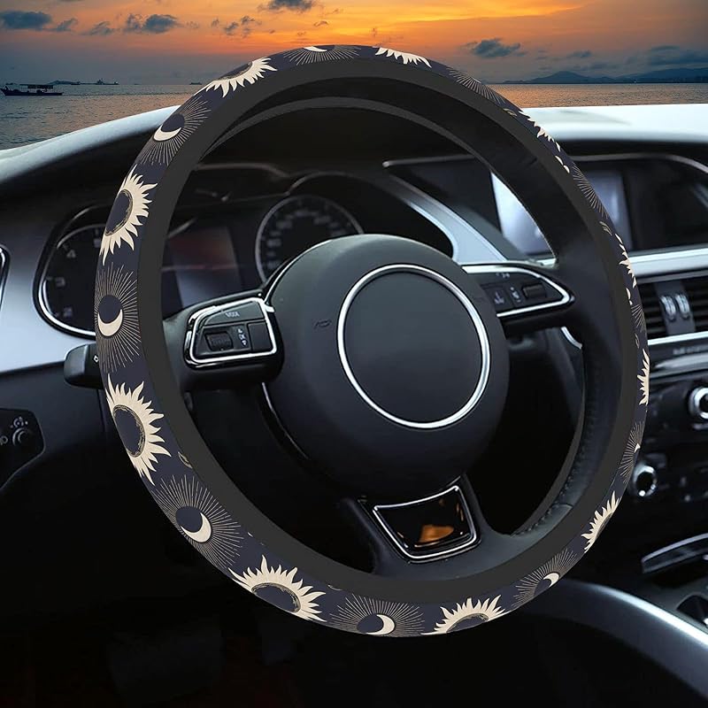 Wildflower Car Steering Wheel Cover, Flower Car Accessory For Diverse Cars, Cute Floral Print Steering Wheel Cover Protector For Women, For Steering