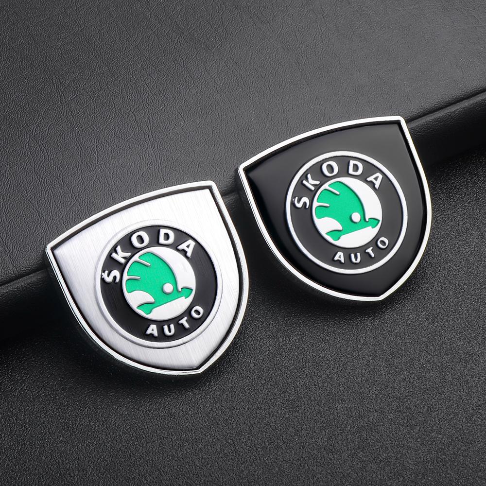 Car Styling 3D Meta Auto Door Shield Emblem Car Body Badge Sticker for Skoda Octavia MK2 MK1 2 3 A5 A7 A8 Fabia Karoq Superb Rapid Kamiq