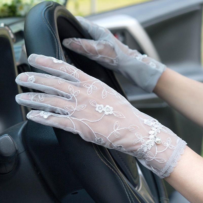 Lace Short Breathable Sun Protection Non-Slip Drive Women Thin New Gloves High Quality Ruffles Elegant Etiquette Soft