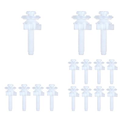 Toilet Seat Fixing Bolts Bottom Mount Plastic Hardware with Matching Washers for Toilet Lid Replacement Repair