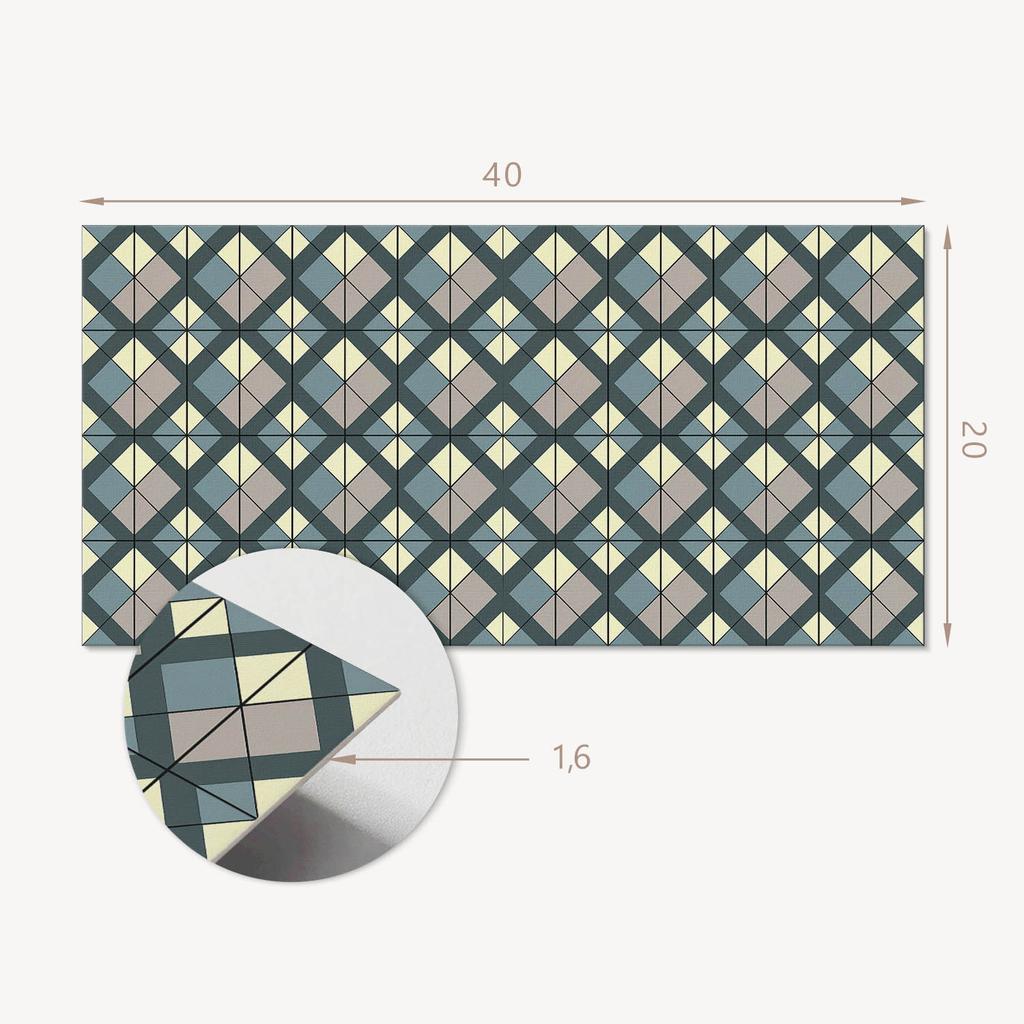 Winylowe Kafelki Samoprzylepne Do Kuchni Geometryczny Wzór W Kratkę 10X40X20 Cm