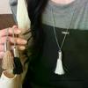 Unique Design 3 Colors Brush Tassel Pendant Necklaces For Women Casual Fashion Long Chain Neck Jewelry Gift