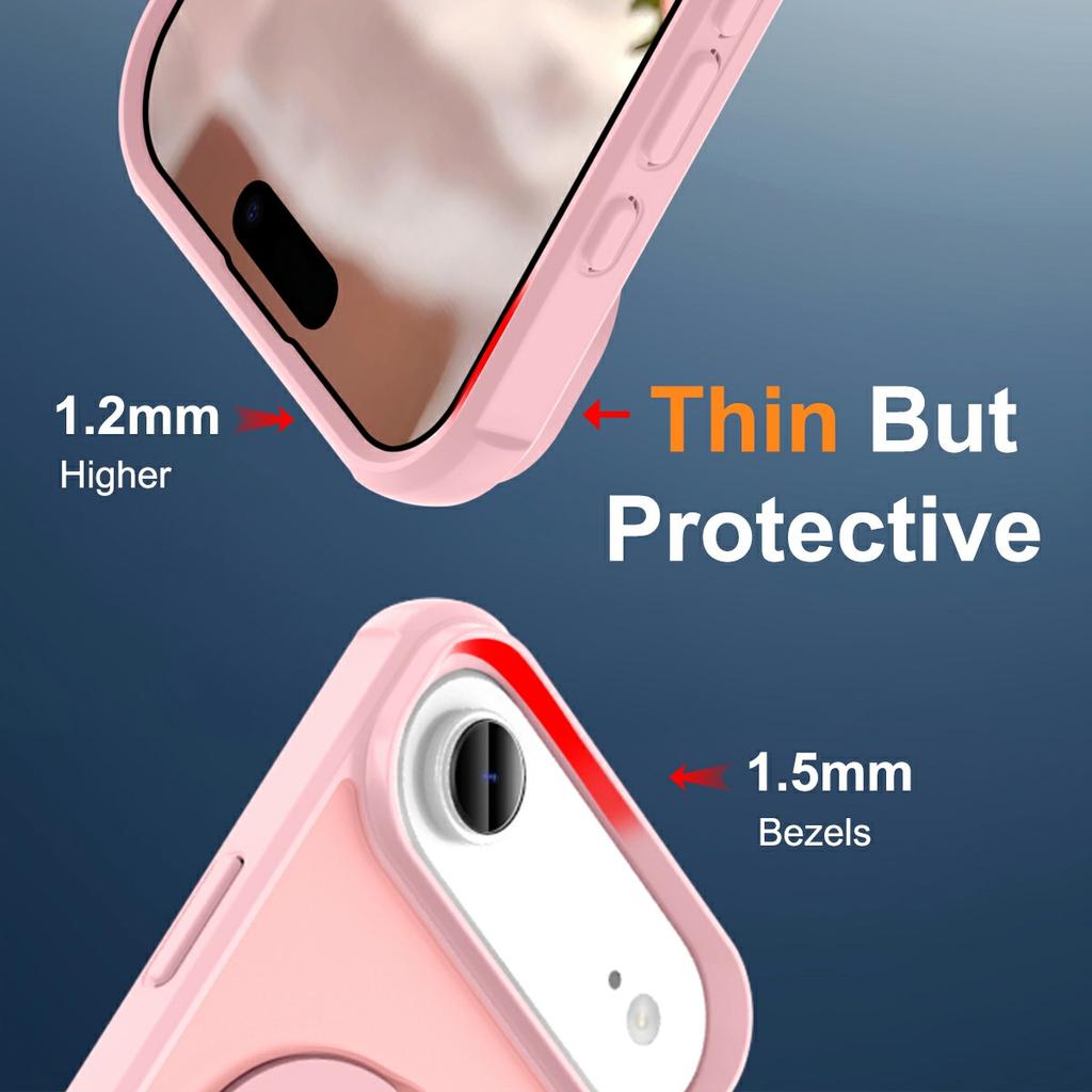 For iPhone 17 Air Case Compatible with MagSafe Ring Holder Kickstand TPU+PC Phone Cover
