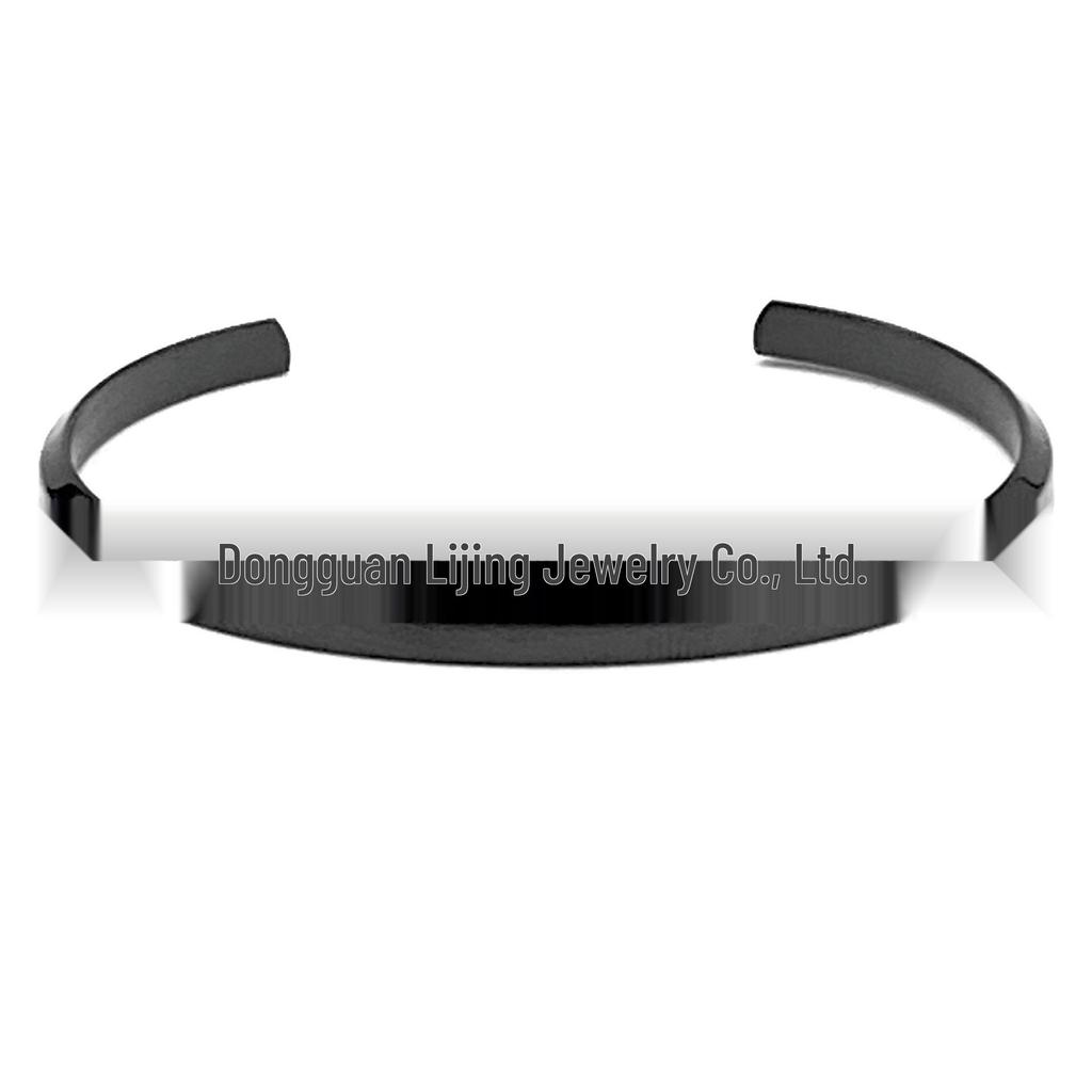 DW Beveled Offener C-förmiger Titanstahl-Armreif - Mehrere Farben erhältlich, 18K Modischer Personalisierter Schmuck