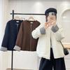 Women S Plus Size Long Sleeve Round Neck Zipper Cotton Padded Coat