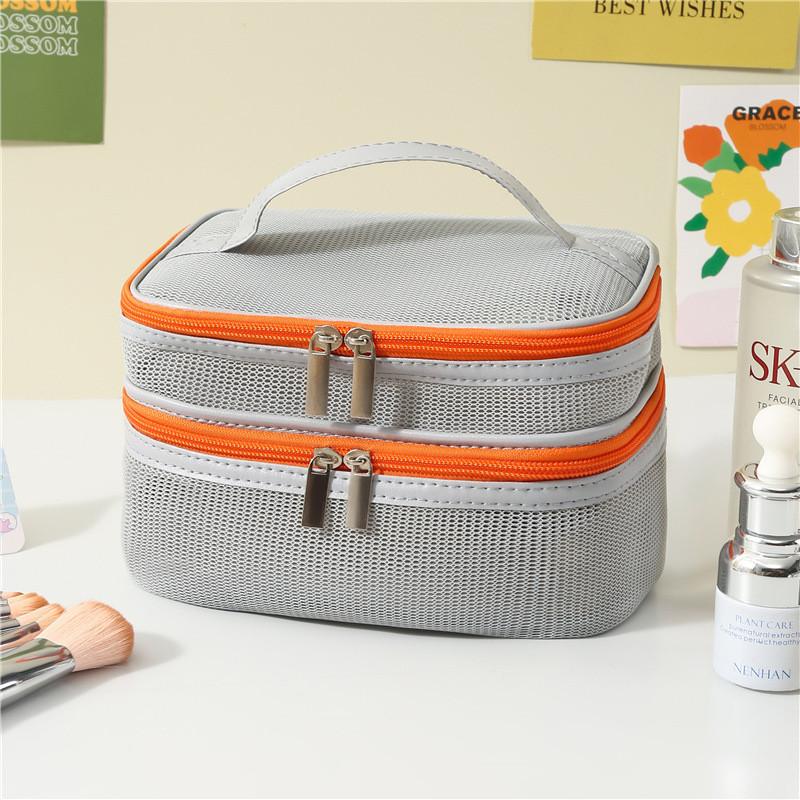 Minimalist Business Toiletry Bag With Spliced Mesh And Lightweight Design For Men And Women