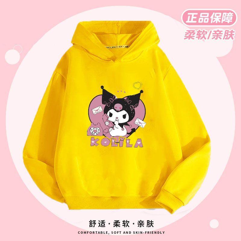 ALENA Hoodie For Kids Girls Kuromi Clothes Girls' Kuromi Hooded Sweatshirt Spring And Autumn Women's Clothing Girls Sweatshirt