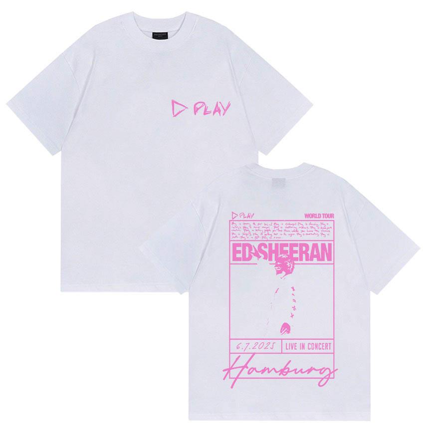 Rapper Ed Sheeran Play World Tour 2025 Fans Gift TShirt Mens Vintage Hip Hop Oversized T Shirt Man 100 Cotton Tees Streetwear