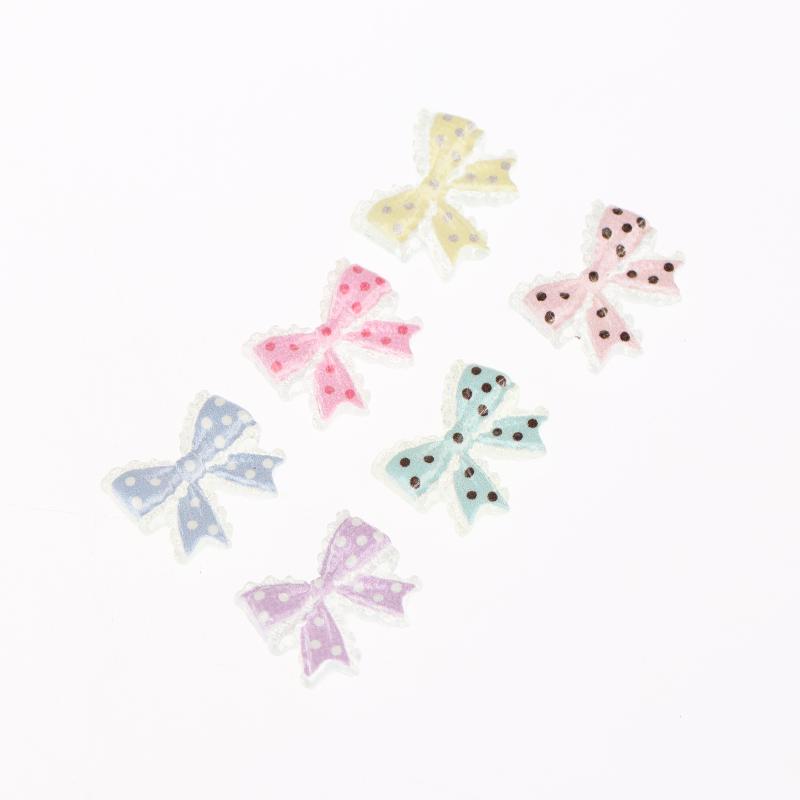 10PCS Planar Resin Bowknot Patches Small Dot Pattern for Scrapbook Diy Hairpin Decoration