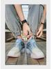 Men's Winter Double-Layer Air Cushion Shock-Absorbing Rotating Button Running Shoes - Trendy All-Match Casual Sports Footwear