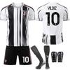 Sezonul 2022-26 Sezonul 7 Chiesa 9 Hovic Negru Alb Jachetă de Fotbal Ediție pentru Copii Set Tricou de Casă Juventus