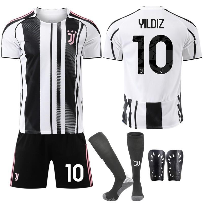 Sezonul 2022-26 Sezonul 7 Chiesa 9 Hovic Negru Alb Jachetă de Fotbal Ediție pentru Copii Set Tricou de Casă Juventus