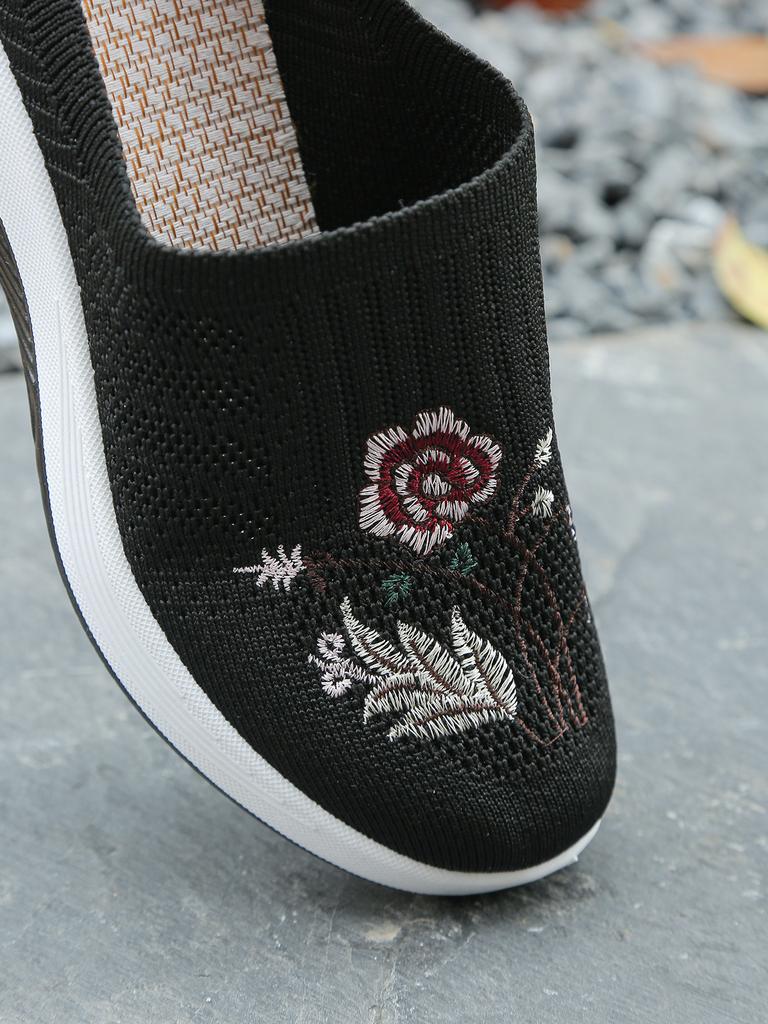 Easy Slip-On Lazy Slides Chinese Style Mesh Upper Shoes Spring Summer Outdoor Home Casual, Women Shoes(The Sizing Runs Big)