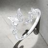 S925 Silver Garden Butterfly Flower Opening Ring For Women Finger Ring Jewelry Party Fine Trendy Gifts