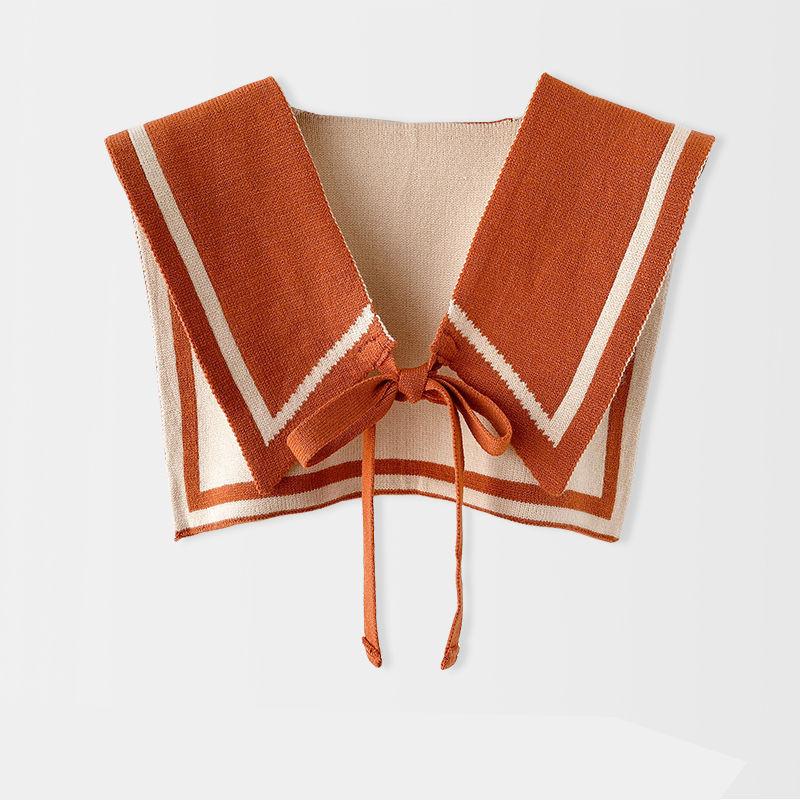 

Корейский кондиционированный номер колор-блокинг маленькая шаль стиль колледжа вязаный жилет защита шейного отдела позвоночника тепло и универсальный One Size