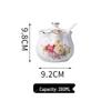 Lotus Ceramic Condiment Jar Set for Salt, Sugar, Soy Sauce, and Vinegar