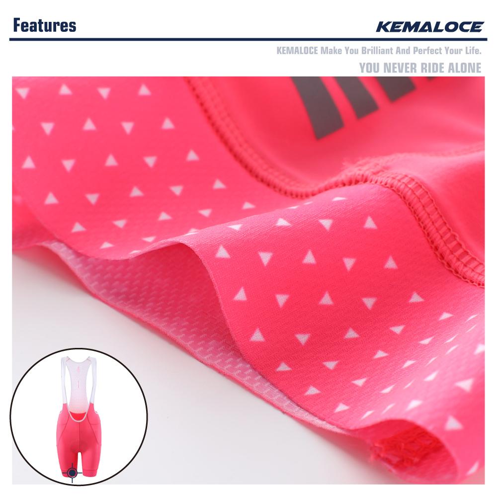 KEMALOCE Radsport-Trägershorts für Damen, Pink und Schwarz, Größe M-XL, schnell trocknende Damen-Fahrradshorts