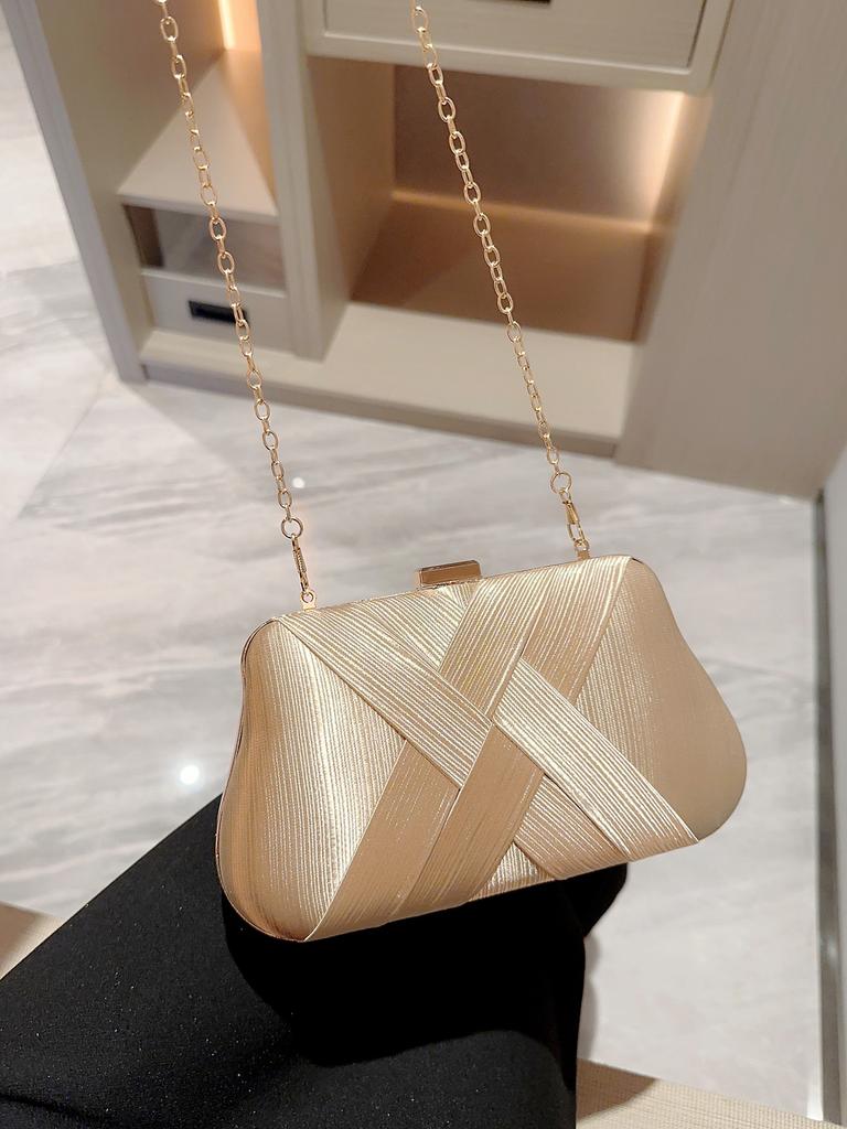 Ladies classic cross satin design evening bag clutch bag party prom bag evening bag dress bag wedding bag chain bag