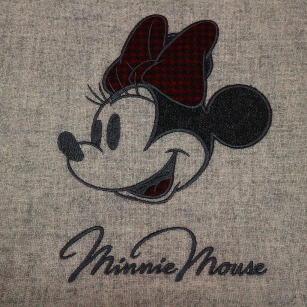 Marushin Disney Minnie Mouse Tote Bag, H35 x W32 x D8cm (excluding handles), featuring a big cute ribbon. Made with wool fabric by MOON, UK. Product