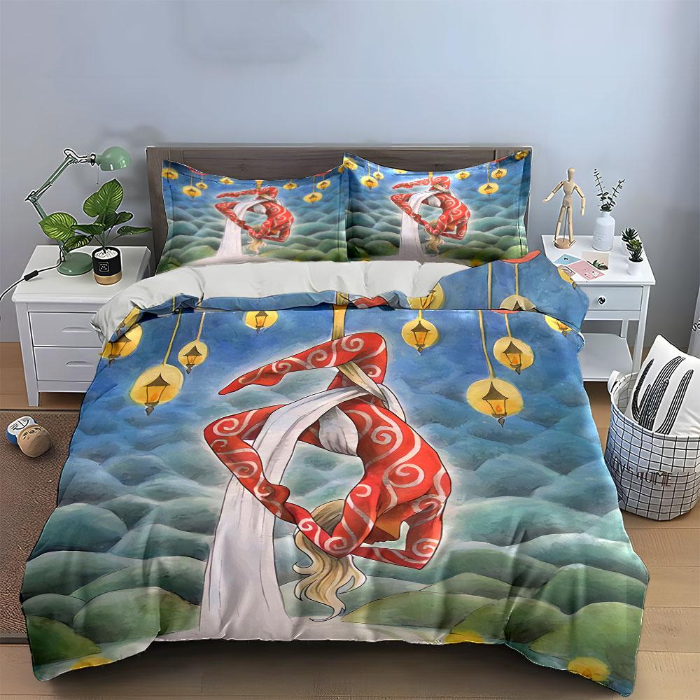 Graceful Aerial Acrobat Design Bedding Duvet Cover Set Duvet Cover Pillowcases  (1*Duvet Cover 2*Pillowcases, without duvet insert)