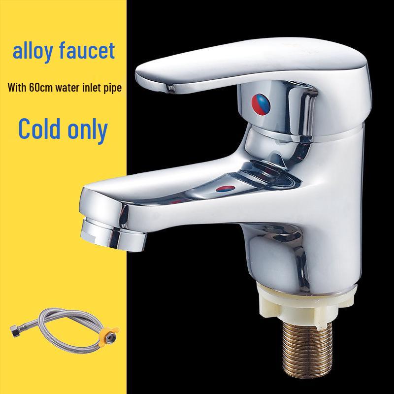 All-Copper Single Hole Hot and Cold Bathroom Countertop Basin Faucet
