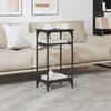 Side Table with Shelf Black Oak Effect 40 X 30 X 75 Cm