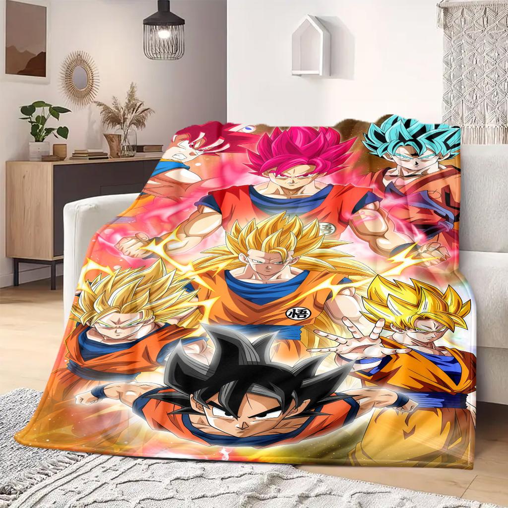 Dragon Ball Z Druckdecke Warm Bequem Flanelldecke Geeignet für Schlafzimmer, Sofas, Betten, Stühle, Reisen -QIAO20