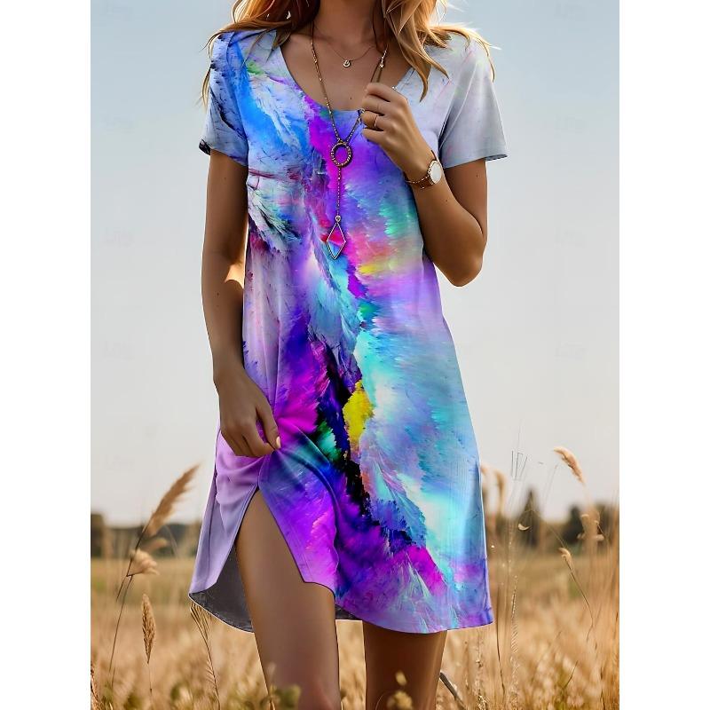 Women's Mini Dress A Line DressCasual Dress T Shirt Dress Tee Dress Sundress Stylish Casual Vacation Casual Daily Regular
